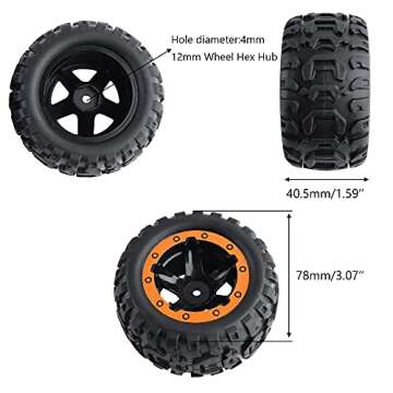 GDOOL M16055 Left & Right Wheel Tire Set Complete for 16889 16890 16890A 16889A RC Cars Accessories Spare Parts(2 PCS)