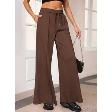 Aleumdr Women's Wide Leg Jogger Pants for Casual Style