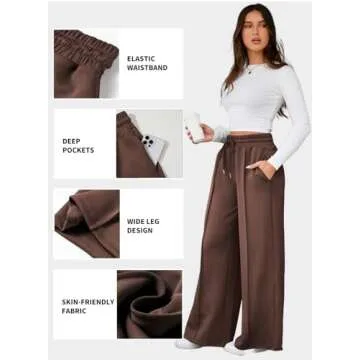 Aleumdr Women's Wide Leg Jogger Pants for Casual Style