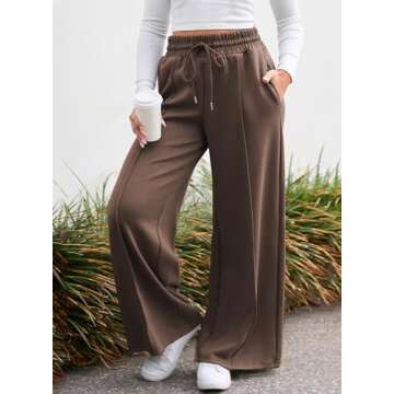 Aleumdr Women's Wide Leg Jogger Pants for Casual Style