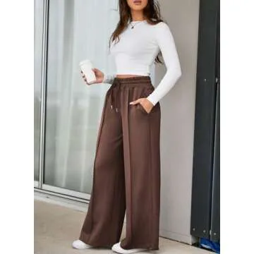 Aleumdr Women's Wide Leg Jogger Pants for Casual Style