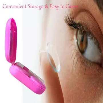 Erewa 4 Pack Colorful Contact Lens Case Kit with Mirror Durable, Compact, Portable Soak Storage Kit