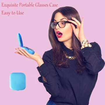 Erewa 4 Pack Colorful Contact Lens Case Kit with Mirror Durable, Compact, Portable Soak Storage Kit