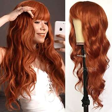QD-Tizer Ginger Orange Loose Wave Wig for Women