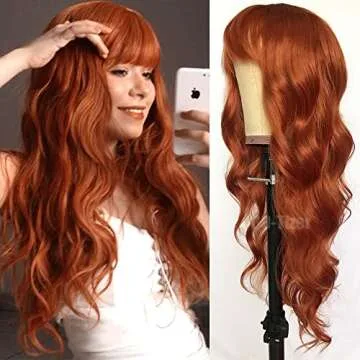 QD-Tizer Ginger Orange Loose Wave Wig for Women