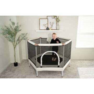 Square House Kids Trampoline for Safe Indoor & Outdoor Play, 220lb Capacity