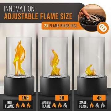 Flammtal Tabletop Fire Pit [4h Burning Time] - Indoor & Outdoor - Ethanol Table Top Fire Bowl with B...