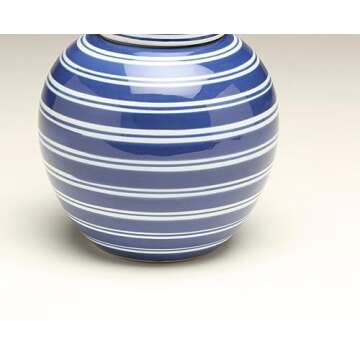 AA Importing 59956 Blue & White Ceramic Ginger Jar