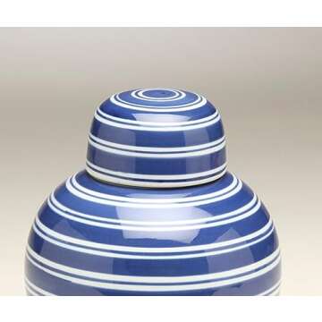 AA Importing 59956 Blue & White Ceramic Ginger Jar