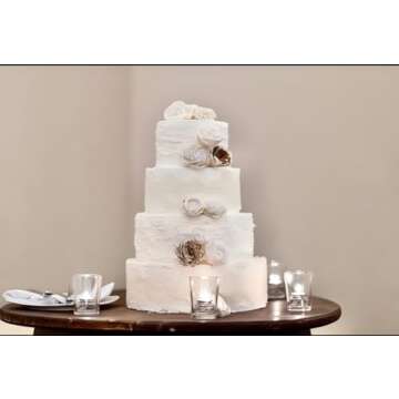 Crafare 5 Tier Round Foam Cake Dummy Decorating 4“ 6” 8“ 10” 12“ Supplies for Wedding Baby Shower Birthday Party Cake Decoration 17.7 Inches Tall