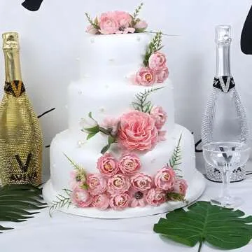 Crafare 5 Tier Round Foam Cake Dummy Decorating 4“ 6” 8“ 10” 12“ Supplies for Wedding Baby Shower Birthday Party Cake Decoration 17.7 Inches Tall