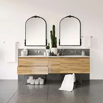 Elegant Black Arched Mirror for Home Decor and Vanity