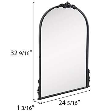 Elegant Black Arched Mirror for Home Decor and Vanity