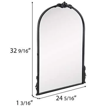 Elegant Black Arched Mirror for Home Decor and Vanity