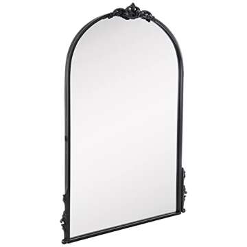 Elegant Black Arched Mirror for Home Decor and Vanity
