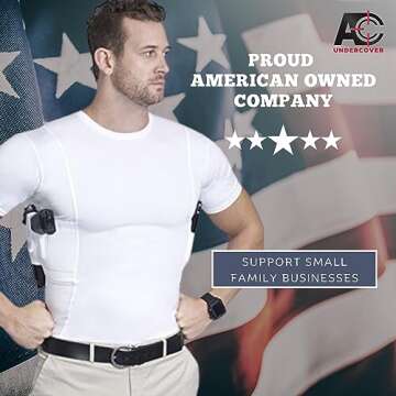 AC UNDERCOVER Concealed Carry Shirt for Men CCW Tactical Holster Shirt Holster Shirt Concealed Holst...