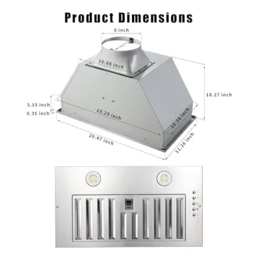 JOEAONZ 20" Stainless Steel Kitchen Range Hood