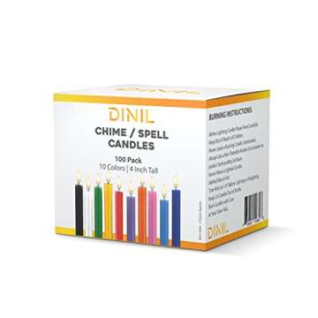 Dinil Spell & Chime Candles 100 Assorted Colors for Rituals
