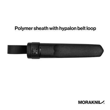 Morakniv Garberg Carbon Steel Full-Tang Fixed-Blade Survival Knife With Poly Sheath, Black, 4.3 Inch