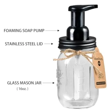 SheeChung Mason Jar Bathroom Accessories Set for Home