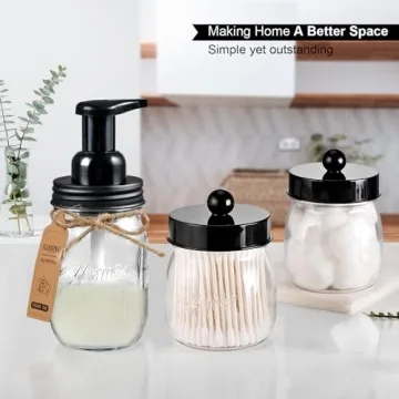 SheeChung Mason Jar Bathroom Accessories Set for Home
