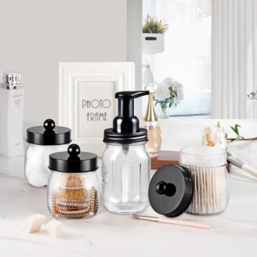 SheeChung Mason Jar Bathroom Accessories Set for Home