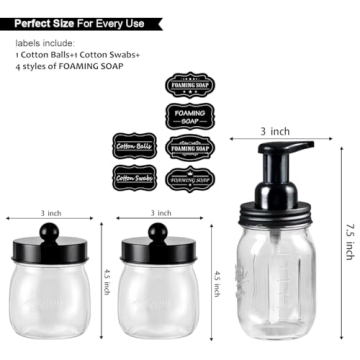 SheeChung Mason Jar Bathroom Accessories Set for Home
