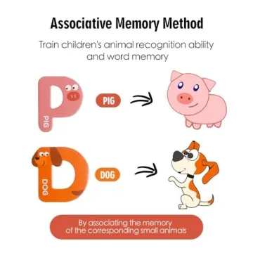 JCREN Jumbo Magnetic Letters Animals Alphabet Toys,Fridge Magnets Stick Large ABC Alphabet Uppercase Toy Set Preschool Learning Spelling Refrigerator Gift for 3 4 5 Year Old Toddler Kids Boys Girls