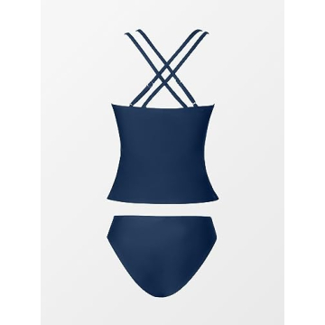 CUPSHE V Neck Ruched Tankini Stylish Bathing Suit for Women
