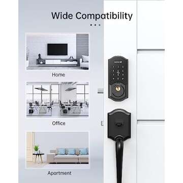 Smart Deadbolt, SMONET Keyless Entry Door Lock with Digital Keypad, Electronic Smart Locks for Front Door Bluetooth Touchscreen Lock Security, Remote Lock with Alexa and Gateway for Residential Home
