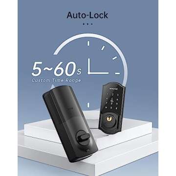 Smart Deadbolt, SMONET Keyless Entry Door Lock with Digital Keypad, Electronic Smart Locks for Front Door Bluetooth Touchscreen Lock Security, Remote Lock with Alexa and Gateway for Residential Home