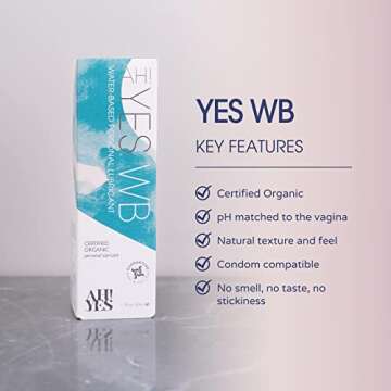 AH! YES® WB Organic Water Based Personal Lubricant with Aloe Vera, pH Matched - 50ml