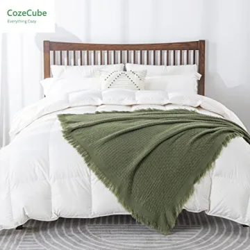 Eco-Friendly CozeCube Boho Throw Blanket - Olive Green