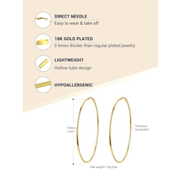 Buy Elegant Gold Plated Hoop Earrings for Women