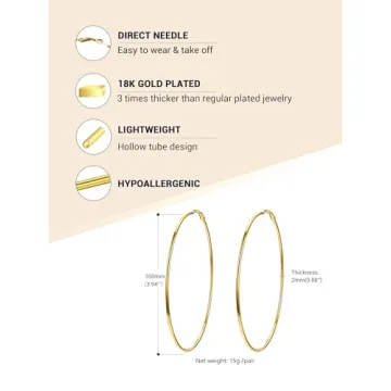 Buy Elegant Gold Plated Hoop Earrings for Women