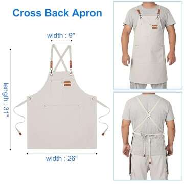 HARFINGTON Chef Apron for Men and Women with Large Pockets