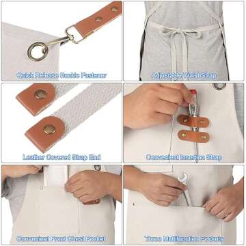 HARFINGTON Chef Apron for Men and Women with Large Pockets