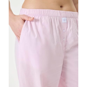Florence by Mills Women's Sleep Pants Pink Chambray Small