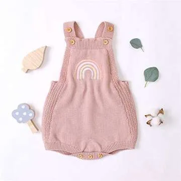 Newborn Baby Boy Girl Long Sleeve Rainbow Print Long Sleeve Romper Footies Bodysuits Jumpsuit