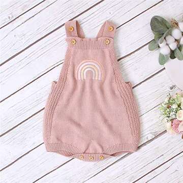 Newborn Baby Boy Girl Long Sleeve Rainbow Print Long Sleeve Romper Footies Bodysuits Jumpsuit