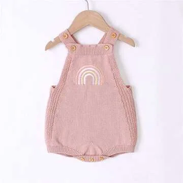 Newborn Baby Boy Girl Long Sleeve Rainbow Print Long Sleeve Romper Footies Bodysuits Jumpsuit