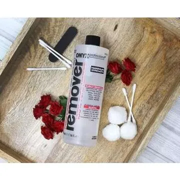 Onyx Professional 100% Pure Acetone Nail Polish Remover Kit with 7 inch Nail File, Maximum-Strength Nail Polish Remover for Gel, Artificial & Glitter Nail Polish, Quick and Effective Formula, 16 Fl Oz