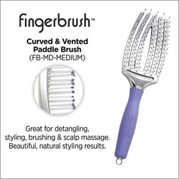 Olivia Garden Finger Brush Curved & Vented Paddle Brush, Medium