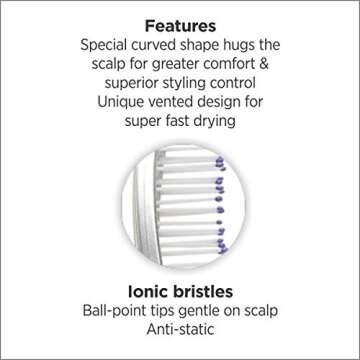 Olivia Garden Finger Brush Curved & Vented Paddle Brush, Medium