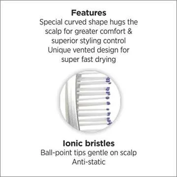 Olivia Garden Finger Brush Curved & Vented Paddle Brush, Medium