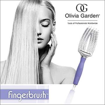 Olivia Garden Finger Brush Curved & Vented Paddle Brush, Medium