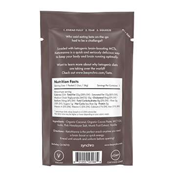 Synchro Keto Manna - Ketogenic Chocolate Fudge - 12g MCTs - Keto Dessert Snack Perfection - Low Carb (Box of 10 Packets)