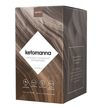 Synchro Keto Manna - Ketogenic Chocolate Fudge - 12g MCTs - Keto Dessert Snack Perfection - Low Carb (Box of 10 Packets)