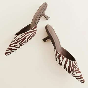 Riekhany Women Kitten Heels Mules Stylish Suede Backless