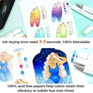 Ohuhu Marker Pad 7"x10" Bleedproof Sketchbook for Artists